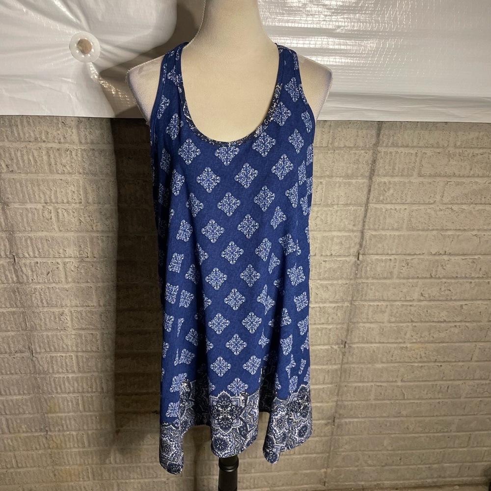 Pacific Beach Swim Cover Up Patterned  Racerback Sleeveless Dress Size‎ Large